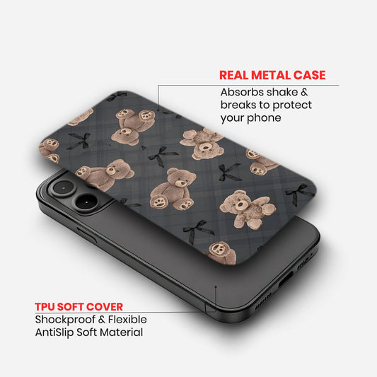 Goth Teddy Charm Phone Case