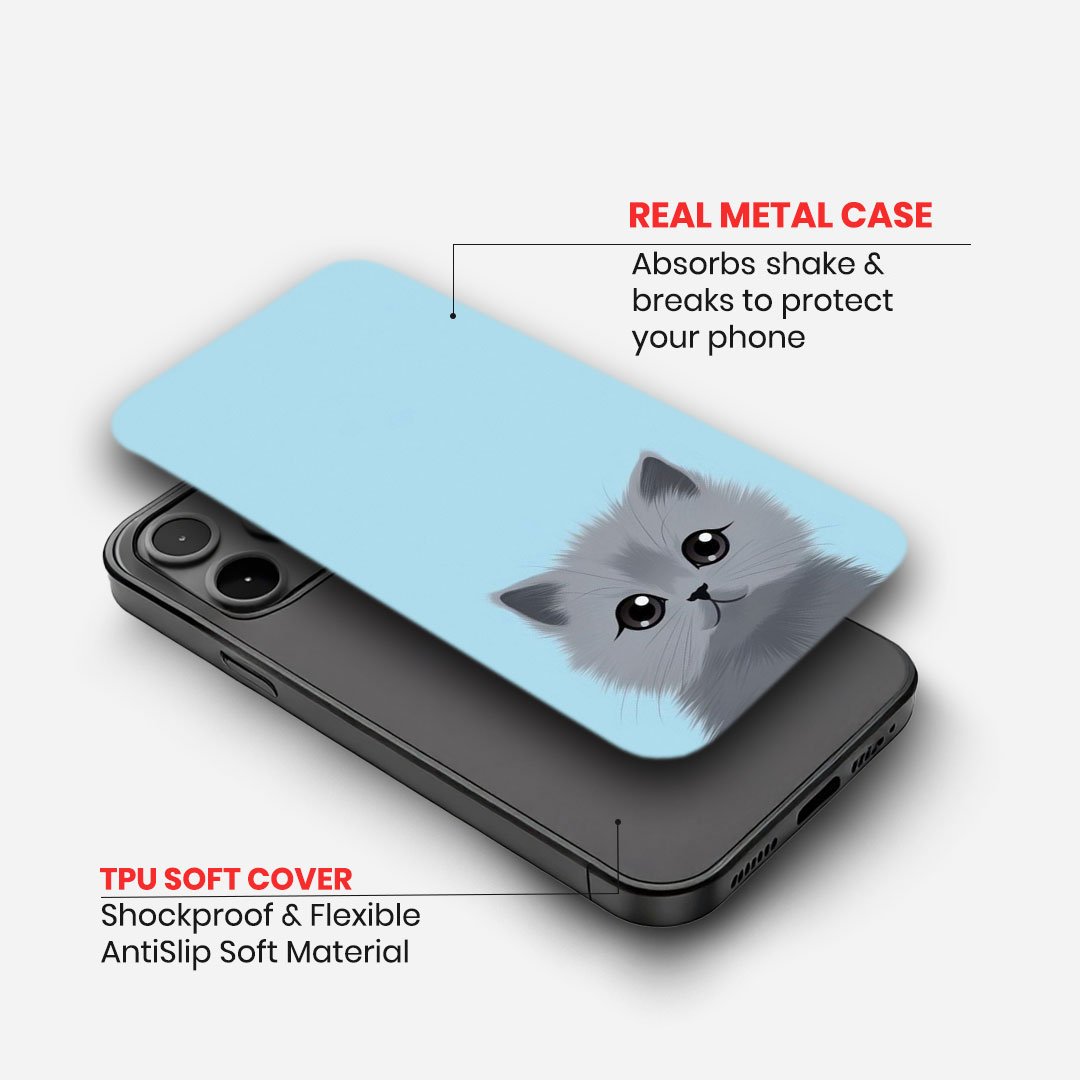 Fluffy Gray Peekaboo Kitten Case image 1