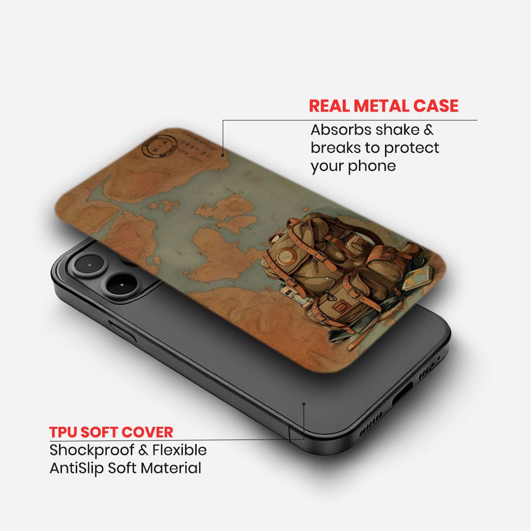 Vintage Map & Backpack Case image 1