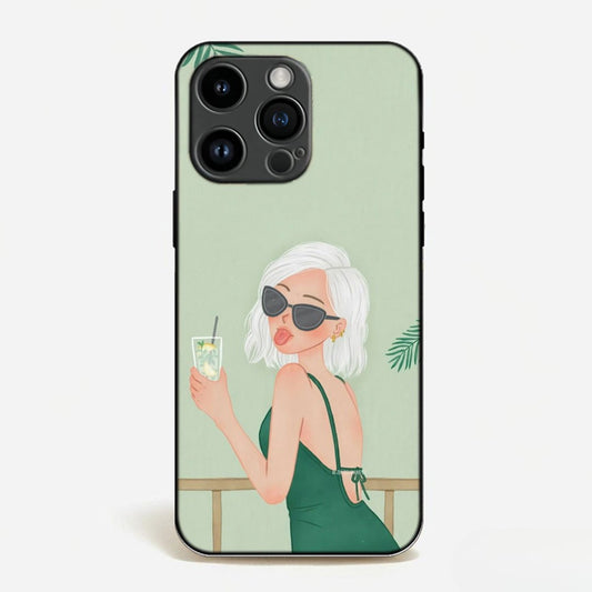 Chic Sipping Woman Case image 0