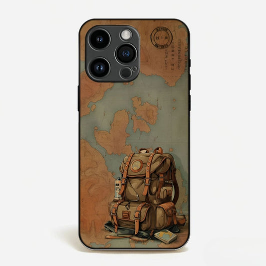 Vintage Map & Backpack Case image 0