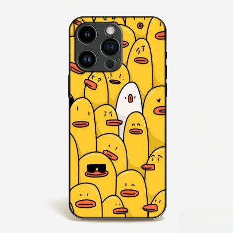 Yellow Duck Crowd with White Duck Case