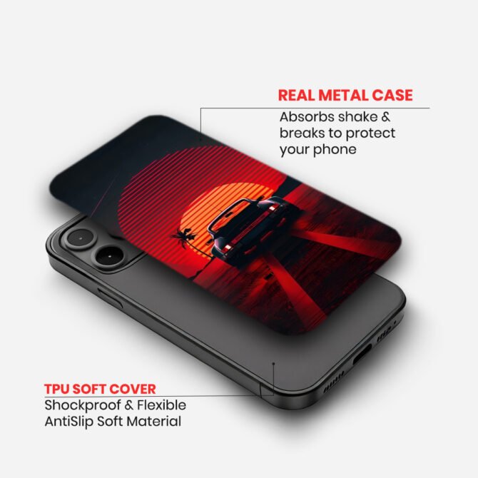 Retro Sunset Porsche Phone Case - Image 2